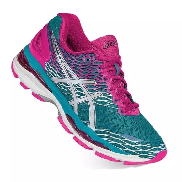 New ASICS GEL NIMBUS 18 Teal Hot Pink Women's 6.5 US Medium Width 37.5 EUR T650N - Picture 1 of 8